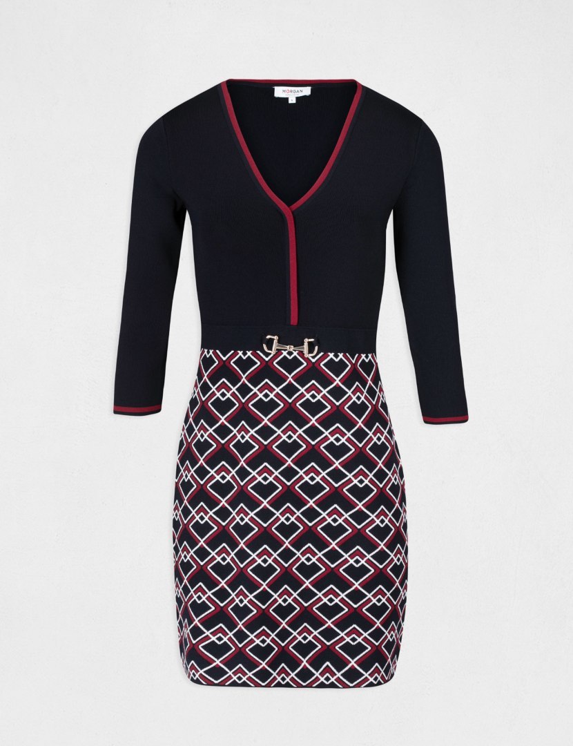 Morgan Dress RMAJOU MARINE/LIE DE VIN Morgan Dress RMAJOU MARINE/LIE DE VIN