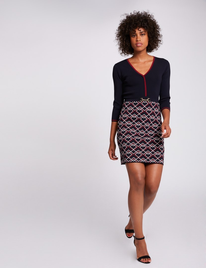 Morgan Dress RMAJOU MARINE/LIE DE VIN Morgan Dress RMAJOU MARINE/LIE DE VIN