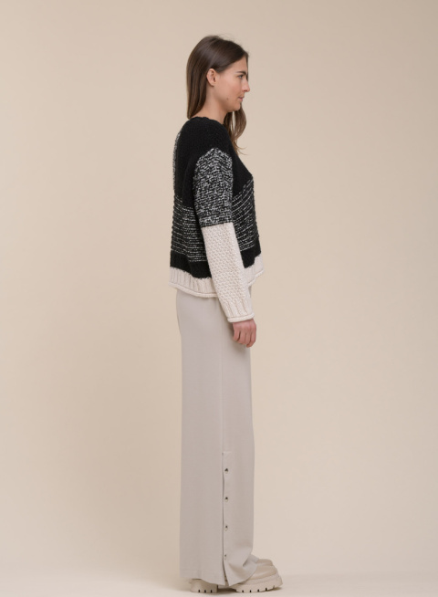 Humility Sweater HG-PU-ULFA BLANC / NOIR Humility Sweater HG-PU-ULFA BLANC / NOIR
