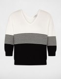 Morgan Sweter MFILI NOIR/OFF WHITE