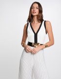 Morgan Pants PLISMA OFF WHITE/NOIR