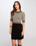Morgan Dress RMESTEM ARGILE/NOIR