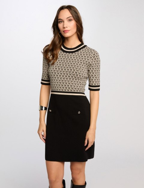 Morgan Dress RMESTEM ARGILE/NOIR