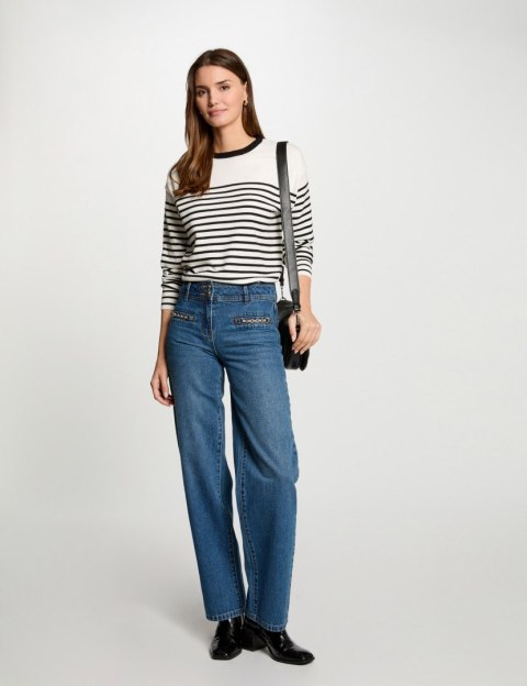 Morgan Sweter MELENE OFF WHITE/NOIR Morgan Sweter MELENE OFF WHITE/NOIR