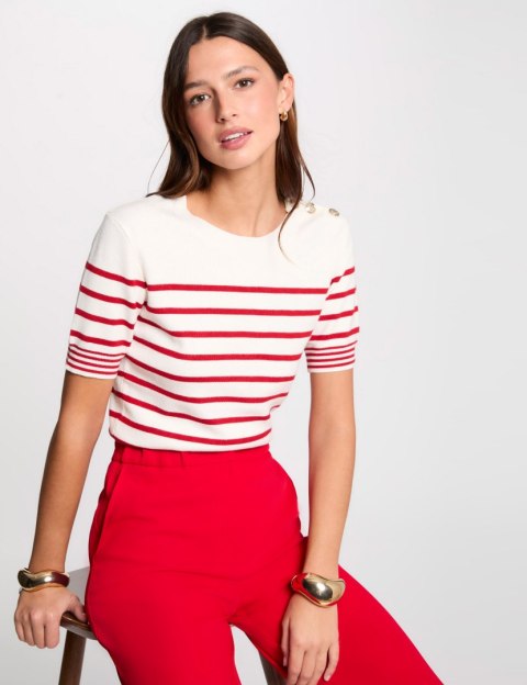 Morgan Sweater MTERI IVOIRE/CERISE