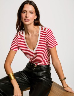 Morgan Blouse DINA OFF WHITE/ROUGE