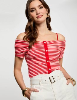 Morgan Bluzka DROPEZ OFF WHITE/ROUGE