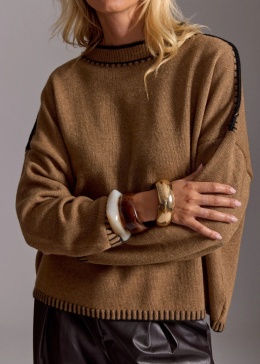 Lauren Vidal Sweter LVULMA CARAMEL