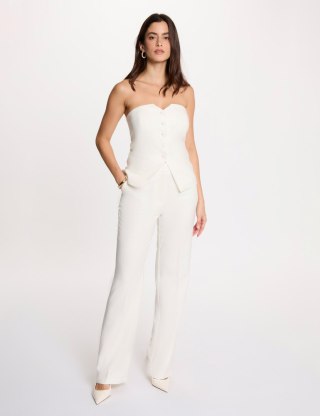 Morgan Spodnie PCURL.F M OFF WHITE