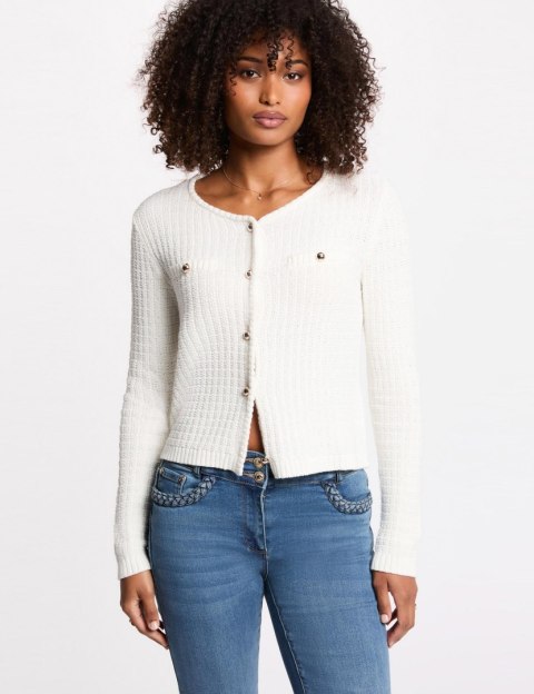 Morgan Sweter MBOSS M OFF WHITE