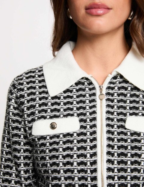 Morgan Sweter MLILIAN NOIR/OFF WHITE